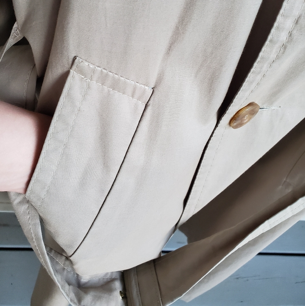 Vintage Finnish-made Late Soviet Era "Classic Man" Beige Khaki Trench Coat - Picture 10 of 15